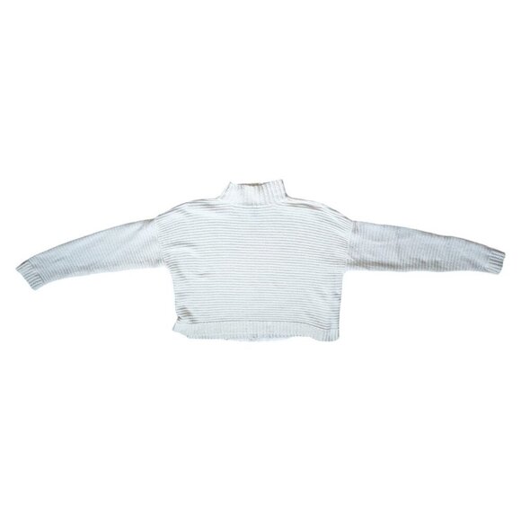 Forever 21 Cream Soft Fluffy Long Sleeve  Knit Turtleneck Sweater Women Size Med - Picture 4 of 9